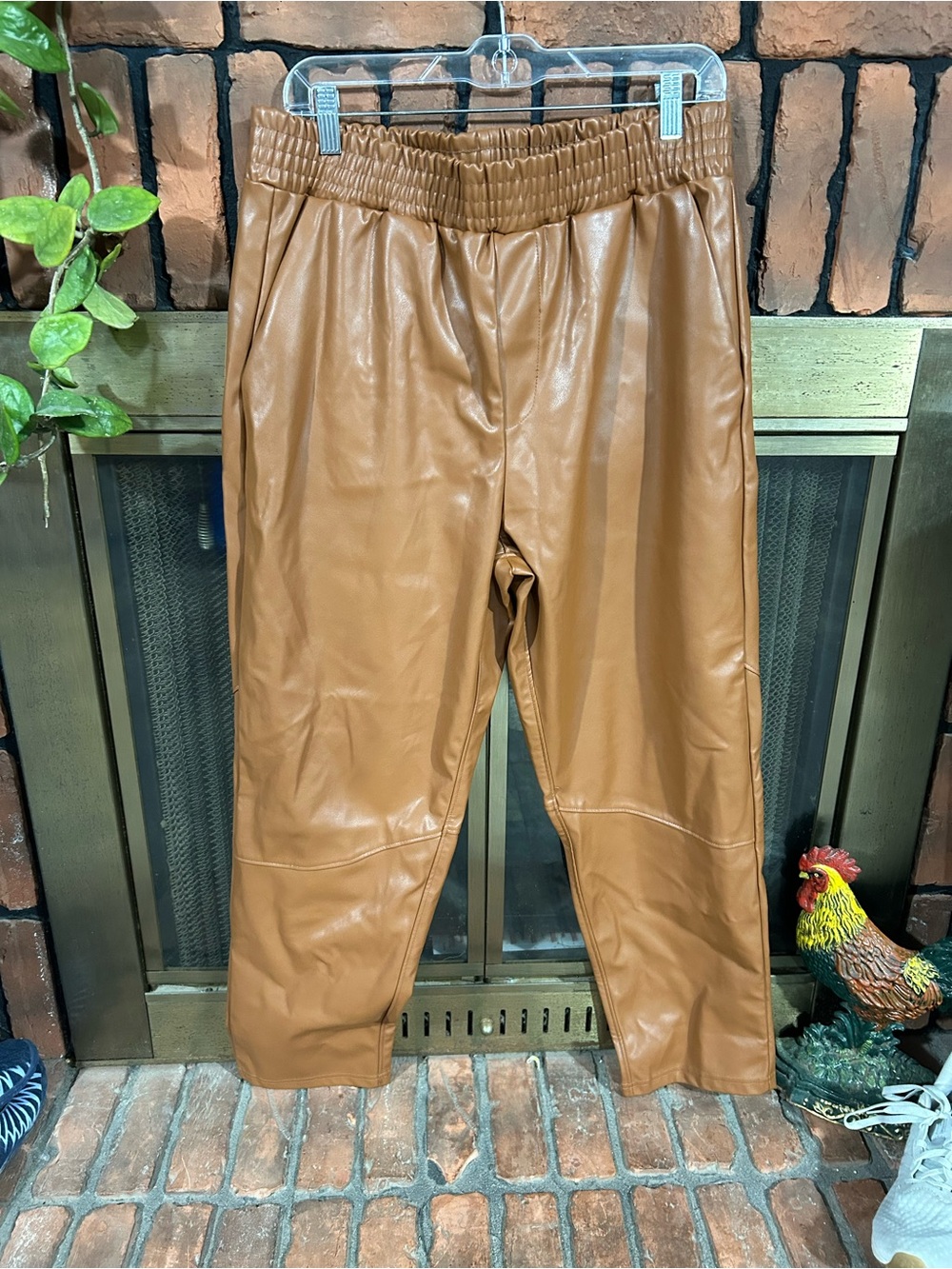 Faux leather pants